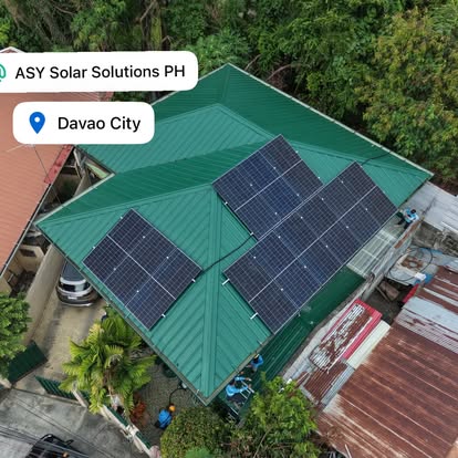 Solar array on a green roof in Davao City